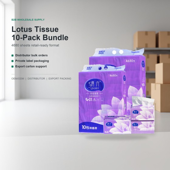 CZ-Y0919 Qinghui 5-Layer Soft Facial Tissue, 480 Sheets, 10-Pack, 140 x 180 mm