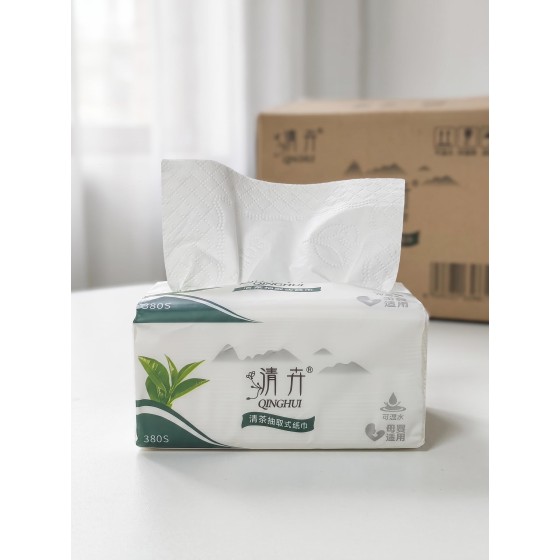 CZ-5108 Qinghui Water-Resistant Soft Facial Tissue, 10-Pack, 127 x 180 mm