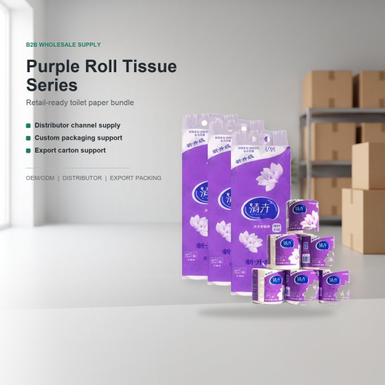 CZ-AT4 Qinghui Silky Soft Toilet Paper, 140 g, 4-Ply, 120 x 100 mm/Sheet